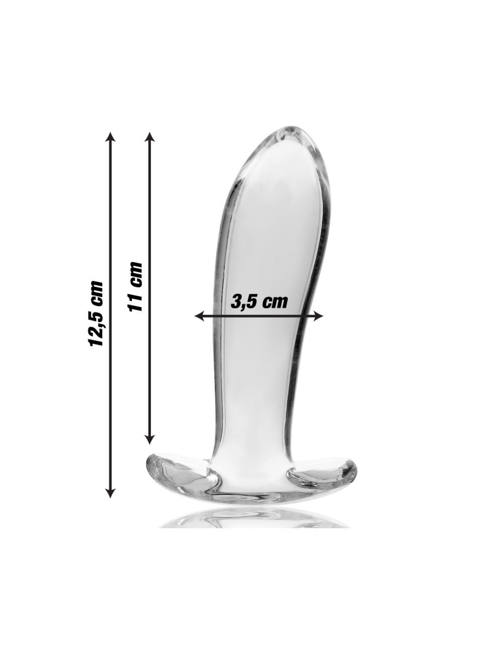 NEBULA SERIES BY IBIZA - MODELL 5 ANALPLUG BOROSILIKATGLAS KLAR 12.5 CM -O- 3.5 CM