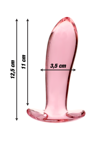 NEBULA SERIES BY IBIZA - MODELL 5 ANALPLUG BOROSILIKATGLAS ROSA 12.5 CM -O- 3.5 CM