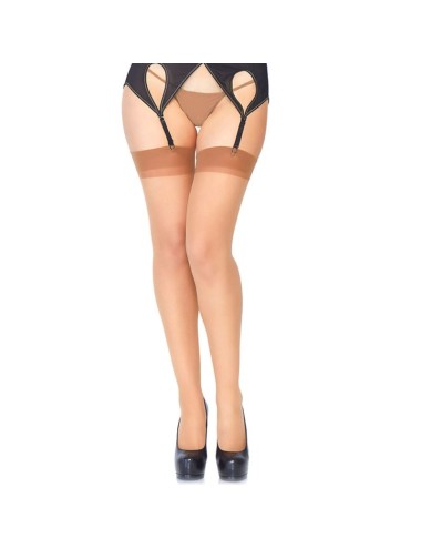 LEG AVENUE BROWN TRANSPARENT STOCKINGS EINE GRÖSSE