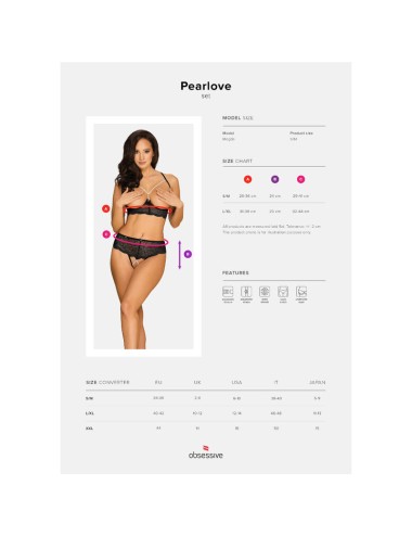 OBSESSIVE - PEARLOVE SET ZWEITEILIG XS/S