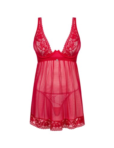 OBSESSIVE - LACELOVE BABYDOLL & THONG ROT XL/XXL