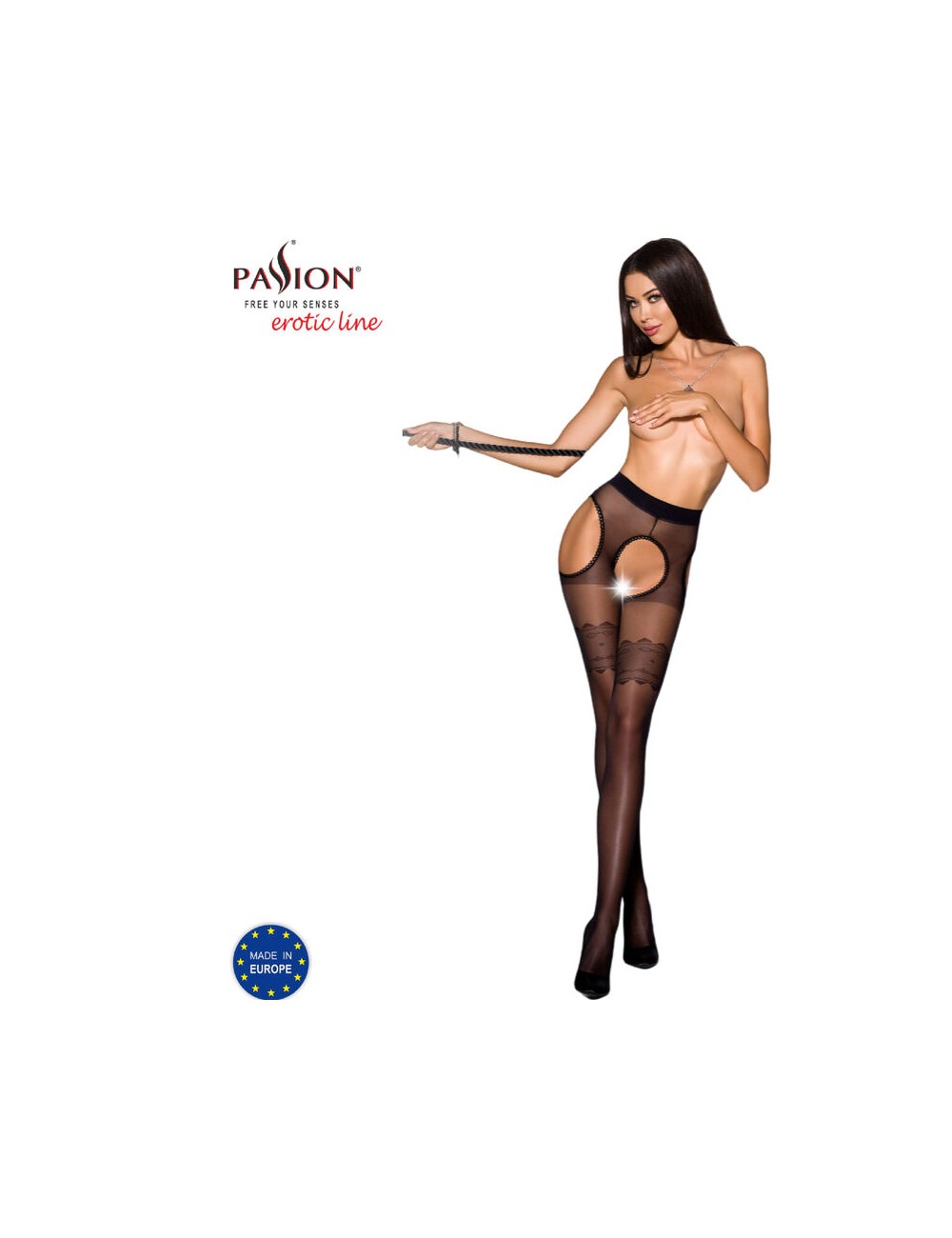 PASSION - TIOPEN 002 SCHWARZE STRUMPFHOSE 3/4 20 DEN