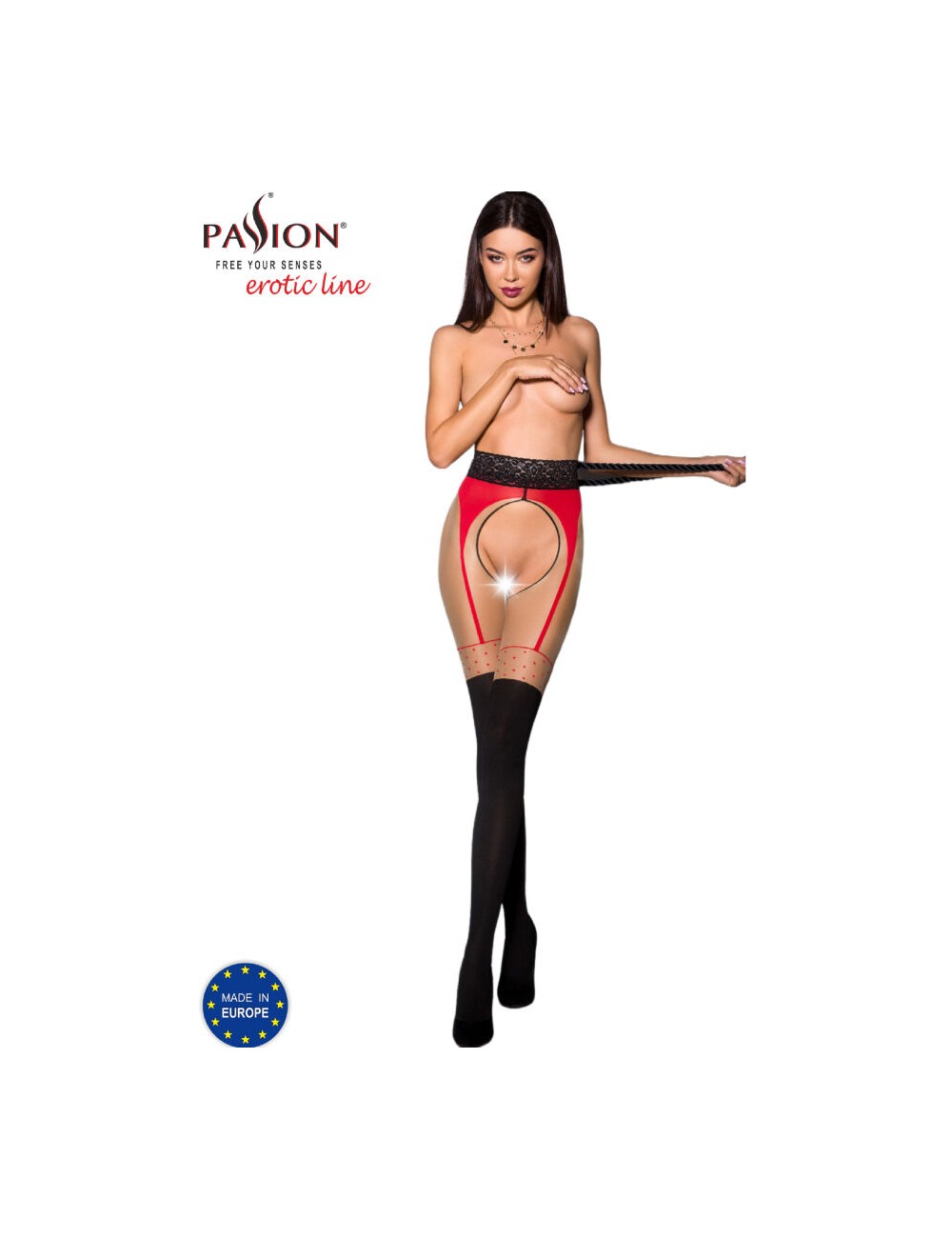 PASSION - TIOPEN 003 ROTE STRUMPFHOSE 1/2 20/40 DEN PASSION - TIOPEN 003 ROTE STRUMPFHOSE 1/2 20/40 DEN