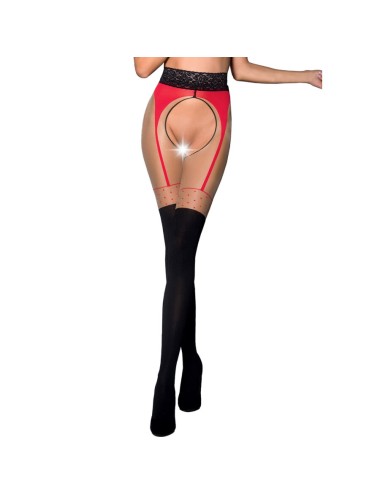 PASSION - TIOPEN 003 ROTE STRUMPFHOSE 1/2 20/40 DEN