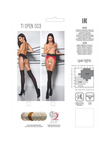 PASSION - TIOPEN 003 ROTE STRUMPFHOSE 1/2 20/40 DEN
