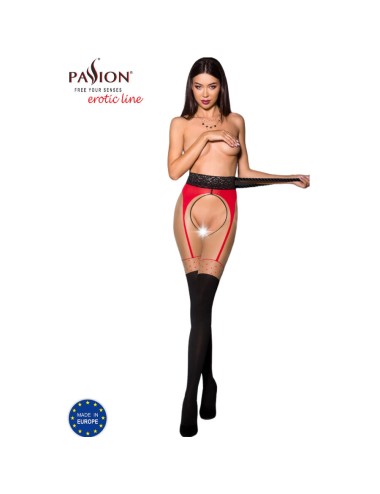 PASSION - TIOPEN 003 ROTE STRUMPFHOSE 3/4 20/40 DEN