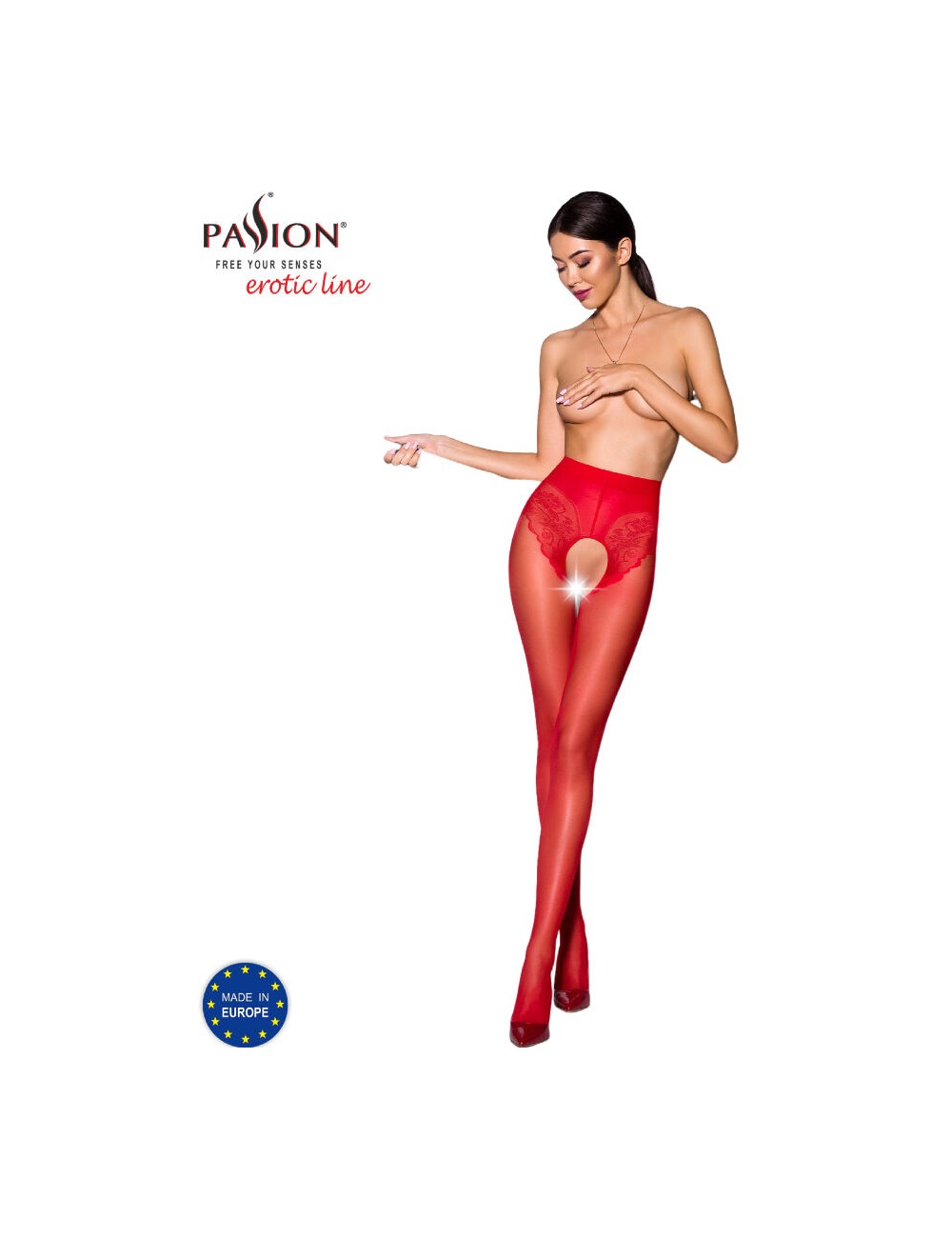 PASSION - TIOPEN 006 ROTE STRUMPFHOSE 1/2 30 DEN PASSION - TIOPEN 006 ROTE STRUMPFHOSE 1/2 30 DEN