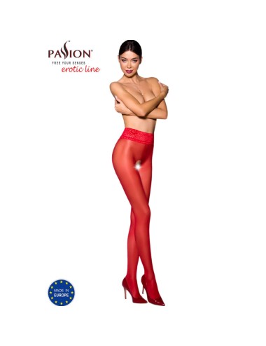 PASSION - TIOPEN 008 ROTE STRUMPFHOSE 1/2 30 DEN