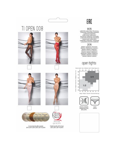 PASSION - TIOPEN 008 ROTE STRUMPFHOSE 1/2 30 DEN