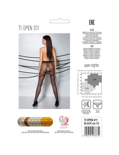 PASSION - TIOPEN 011 SCHWARZE STRUMPFHOSE 1/2 20 DEN