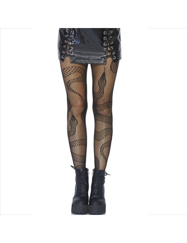 LEG AVENUE - STRÜMPFE NET SNAKES SCHWARZ