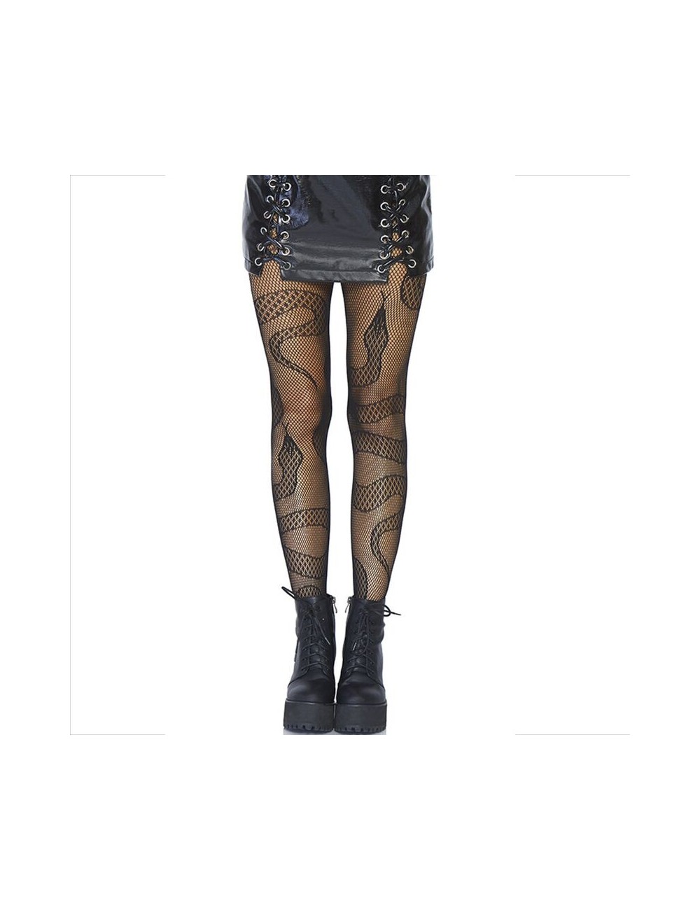 LEG AVENUE - STRÜMPFE NET SNAKES SCHWARZ LEG AVENUE - STRÜMPFE NET SNAKES SCHWARZ