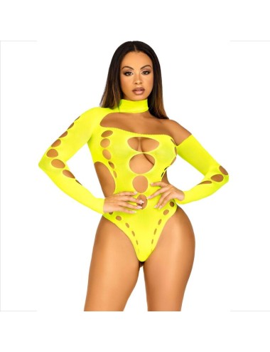 LEG AVENUE - NAHTLOSER BODYSUIT MIT TANGA GELB