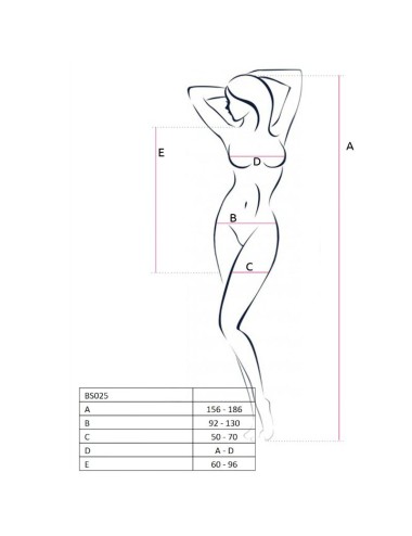 PASSION WOMAN BS025 BODYSTOCKING DRESS STYLE WEISS EINE GRÖSSE