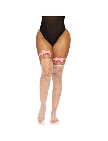 LEG AVENUE VEGAN LEDER STRUMPFHOHE STRUMPFHALTER EINHEITSGRÖSSE - ROSA