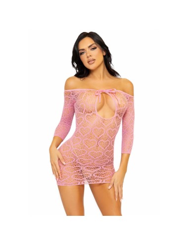 LEG AVENUE HEART NET MINIKLEID EINHEITSGRÖSSE - PINK