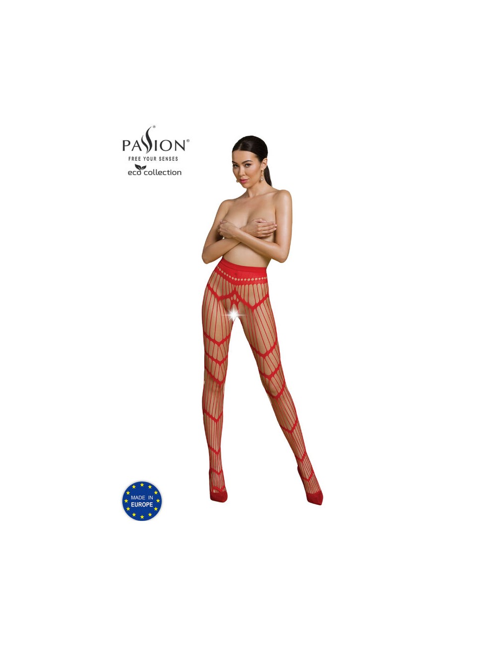 PASSION - ECO COLLECTION BODYSTOCKING ECO S006 ROT