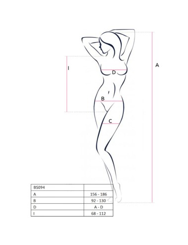 PASSION - BS094 WEISSER BODYSTOCKING, EINE GRÖSSE