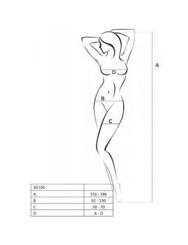 PASSION - BS100 WEISSER BODYSTOCKING, EINE GRÖSSE