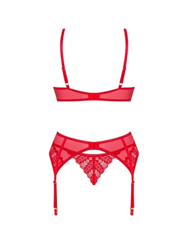 OBSESSIVE - INGRIDIA-SET DREITEILIG ROT XS/S