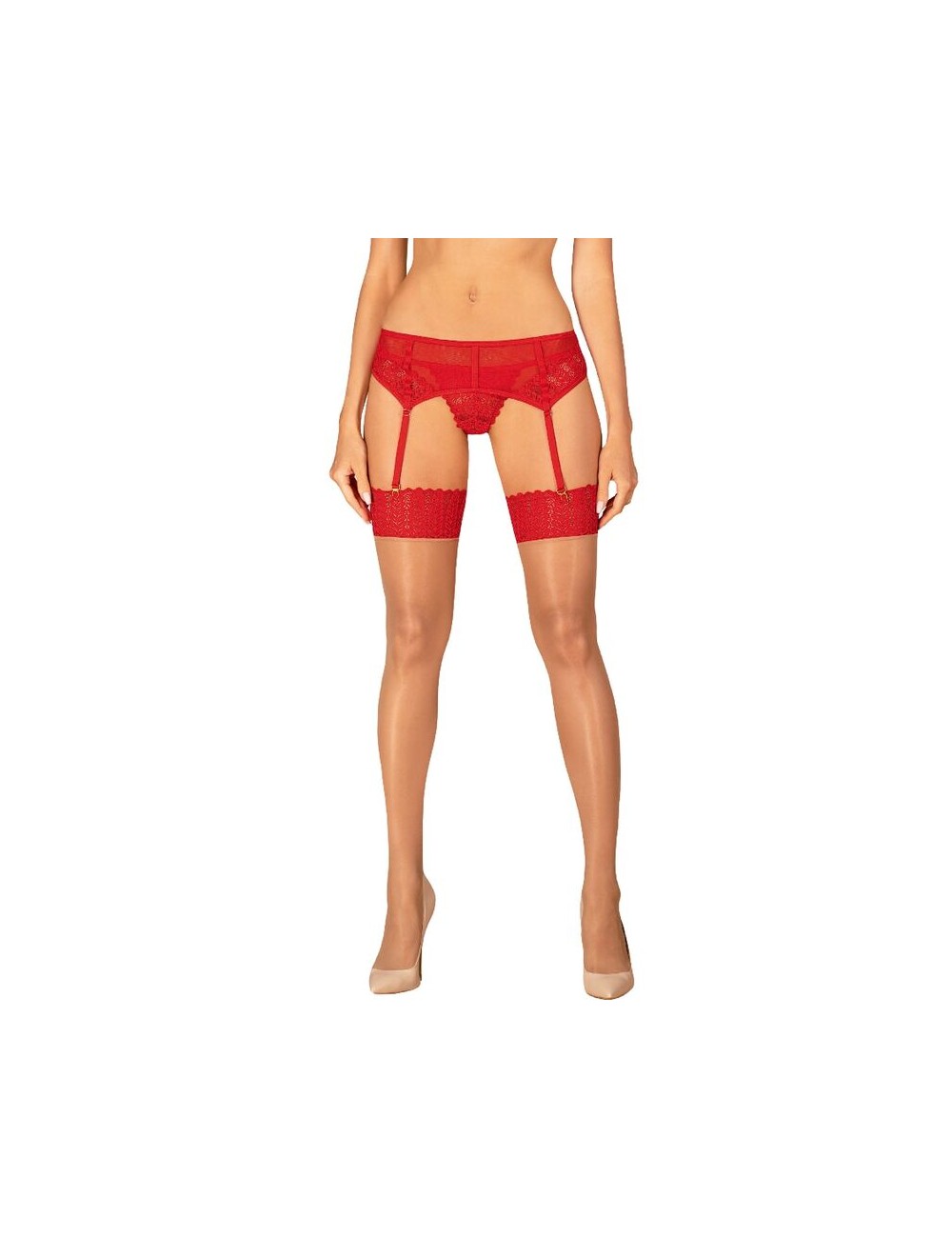 OBSESSIVE - INGRIDIA ROTE STRUMPFHOSE XS/S OBSESSIVE - INGRIDIA ROTE STRUMPFHOSE XS/S