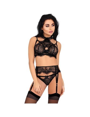 LIVCO CORSETTI FASHION - MAJALESA LC 90526 BH + STRUMPFGÜRTEL + PANTY SCHWARZ