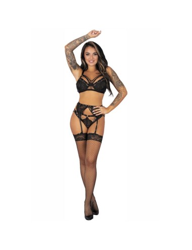 LIVCO CORSETTI FASHION - POJZON LC 90670 BH + STRUMPFGÜRTEL + STRÜMPFE + HÖSCHE SCHWARZ