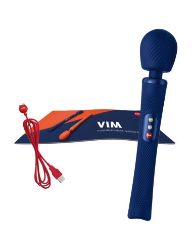 FUN FACTORY - VIM SILIKON WIEDERAUFLADBARER, VIBRIERENDER, GEWICHTETER RUMBLE WAND MITTERNACHTSBLAU