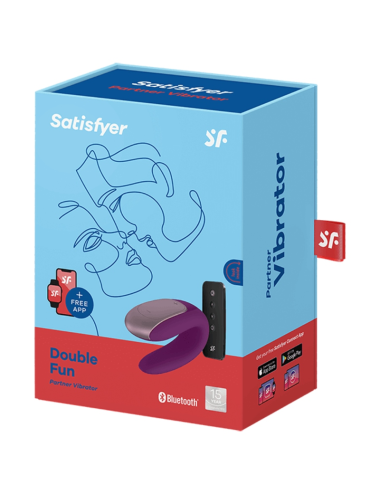 SATISFYER - DOUBLE FUN PARTNER VIBRATOR LILA