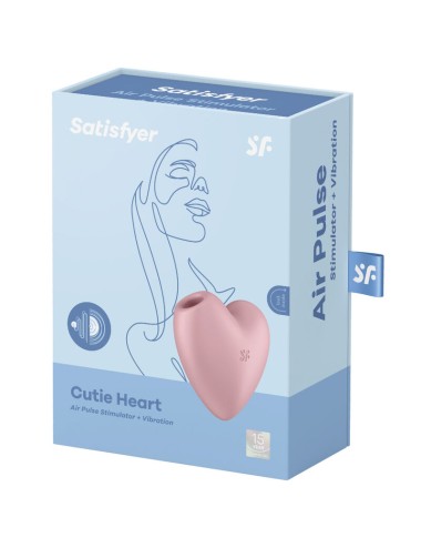 SATISFYER - CUTIE HEART AIR PULSE STIMULATOR & VIBRATOR ROSA