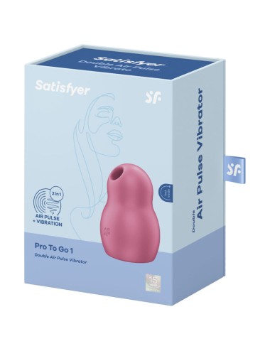 SATISFYER - PRO TO GO 1 DOPPELTER LUFTPULSSTIMULATOR & VIBRATOR ROT