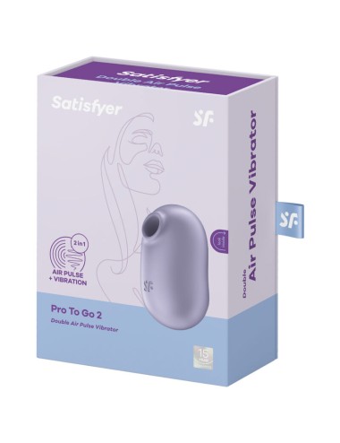 SATISFYER - PRO TO GO 2 DOPPELTER LUFTPULSSTIMULATOR & VIBRATOR VIOLETT