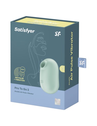 SATISFYER - PRO TO GO 2 DOPPELTER LUFTPULSSTIMULATOR & VIBRATOR GRÜN