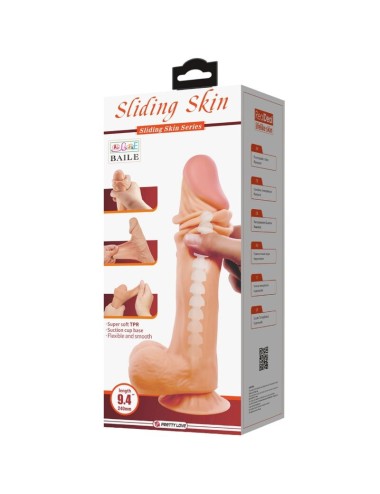 PRETTY LOVE - SLIDING SKIN SERIES REALISTISCHER DILDO MIT SLIDING SKIN SAUGNAPF 24 CM