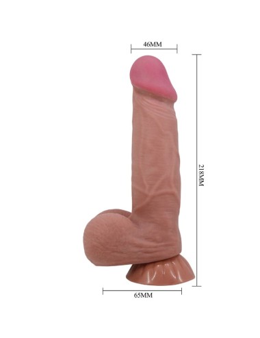 PRETTY LOVE - SLIDING SKIN SERIES REALISTISCHER DILDO MIT GLEITENDEM BRAUNEN HAUT-SAUGNAP 21,8 CM