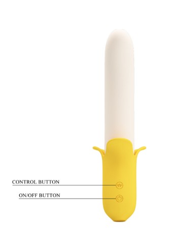 PRETTY LOVE - BANANA GEEK SUPER POWER 7 VIBRATIONEN UP&DOWN SILIKON SCHWARZ