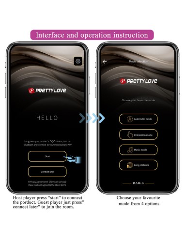 PRETTY LOVE - HECTOR ELECTROSHOCK VIBRATOR PER APP-STEUERUNG LILA