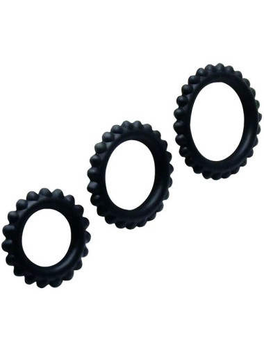 BAILE - TITAN SET 3STK COCKRING SCHWARZ 2.8 + 2.4 + 1.9 CM