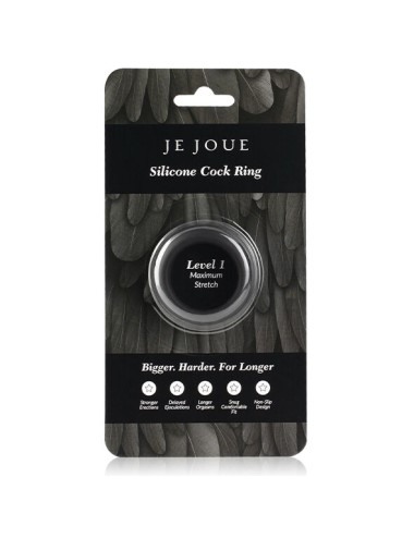 JE JOUE - MAXIMALER STRETCH-COCKRING AUS SILIKON - SCHWARZ