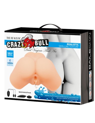 CRAZY BULL - REALISTISCHER VAGINA- UND ANUS-VIBRATOR SAMANTHA