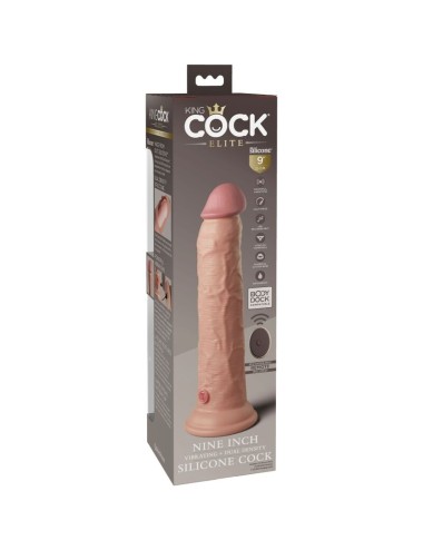 KING COCK - ELITE REALISTISCHER DILDO VIBRATOR & SILIKON FERNBEDIENUNG 23 CM