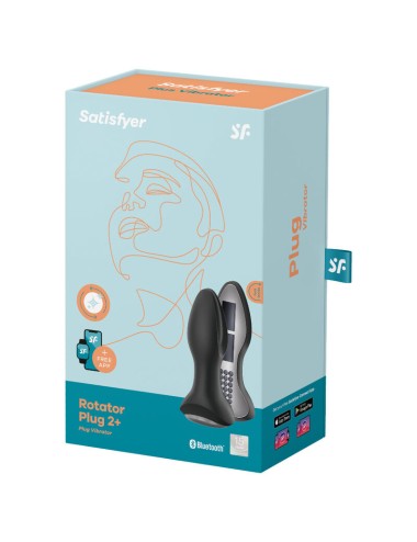 SATISFYER - ROTATOR PLUG 2+ VIBRIERENDE PLUGAPP SCHWARZ