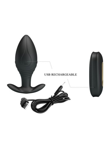 PRETTY LOVE - REGINA ANAL PLUG WIEDERAUFLADBARER VIBRATOR SCHWARZ