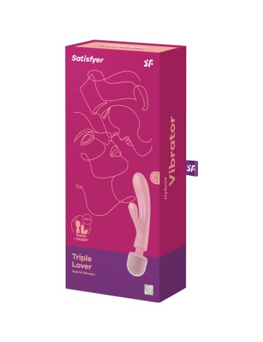SATISFYER - TRIPLE LOVER RABBIT VIBRATOR MASSAGER ROSA
