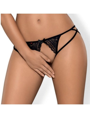 OBSESSIVE - PICANTINA THONG SCHWARZ OUVERT S/M