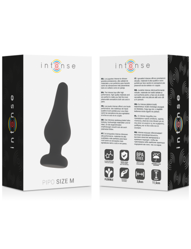 INTENSE - ANALPLUG PIPO M SCHWARZES SILIKON 11 CM