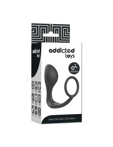 ADDICTED TOYS - ANALPLUG MIT SCHWARZEM SILIKONRING