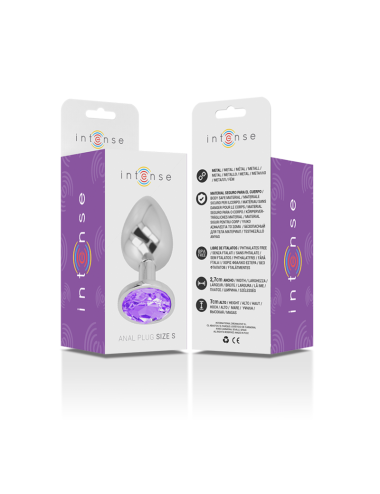 INTENSE - ANALPLUG AUS ALUMINIUMMETALL MIT VIOLETTEM KRISTALL, GRÖSSE S