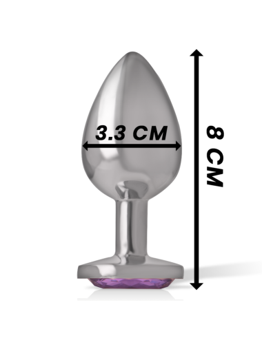 INTENSE - ANALPLUG AUS ALUMINIUMMETALL MIT VIOLETTEM KRISTALL, GRÖSSE M