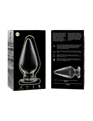 NEBULA SERIES BY IBIZA - MODELL 4 ANALPLUG BOROSILIKATGLAS KLAR 11 CM -O- 5 CM